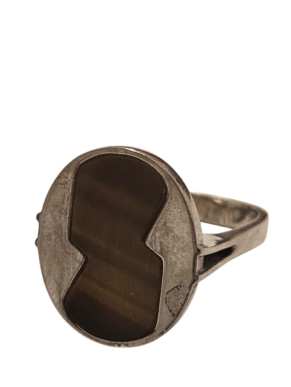 Vintage Tiger’s Eye Inlay Sterling Silver 925 Southwestern Geometric 6.5 - Picture 3 of 5